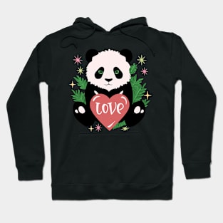 Cute Baby Panda Lover Gift Valentines Day Hoodie